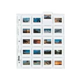 Print File Archival 35mm Slide Pages Holds Twenty 2x2 Mounted Transparencies, Top Loading, Frosted Back, Pack of 500
