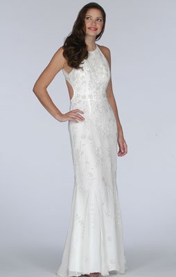 Ivory Dress. Bridal Gown. Wedding Dress. Formal Beaded Gown. Womens Long Evening Gown by Sean Collection (1856)