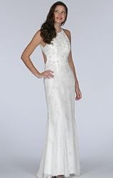 Ivory Dress. Bridal Gown. Wedding Dress. Formal Beaded Gown. Womens Long Evening Gown by Sean Collection (1856)