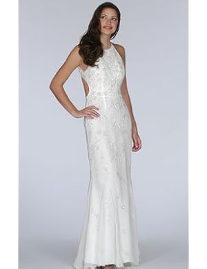 Ivory Dress. Bridal Gown. Wedding Dress. Formal Beaded G