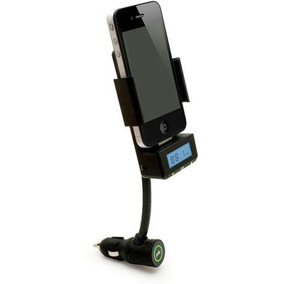 Go2PDO Car FM 5 FM Transmitter for iPhones and iPods   Retail Packaging (Black)