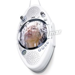 jWIN Electronics Fog Free Shower Mirror with Stereo Radio and CD Player JX-M85 by jWIN