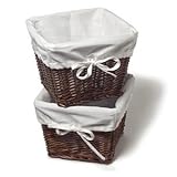 Burlington Baby Small Cherry Willow Basket Set with Liner, White
