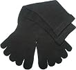 Athletic Socks Feelmax Sport Toe Socks Solid Black Ladies 5 - 8 with Coolmax
