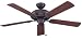 Ellington Fans 10322 Aged Bronze Motor with Mahogany and Dark Oak Blades Beaufort 5 Blade 52 Ceiling Fan - Blades Included, Light Kit Adaptable
