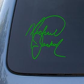 MICHAEL JACKSON SIGNATURE - Vinyl Decal Sticker #1916 | Vinyl Color: Green