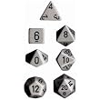 Chessex Dice: Polyhedral 7-Die Opaque Dice Set - Dark Grey with Black