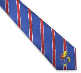 University of Kansas Jayhawks NCAA College Sports Team Mens Striped Neck Tie