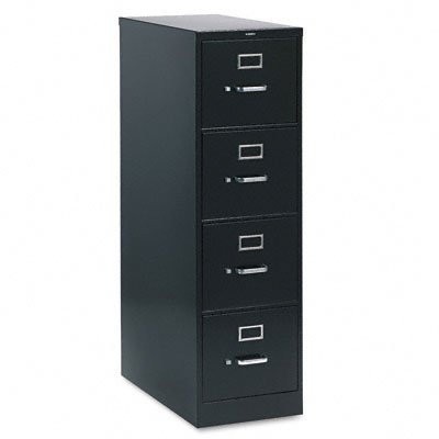 4-Drawer Letter File, Vertical, 15x25x52, Black