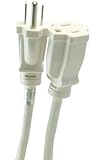 Woods 277563 8-Foot Outdoor Extension Cord with Power Block, White