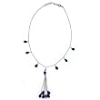 Silver Necklace Amethyst Gemstone Jewelry 18.5 inches