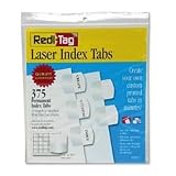 31I2y%2BbRy2L. SL160  Redi Tag 39017 Printable laser index tabs, self stick plastic, 1 1/8 x 1 1/4, white, 375/pack