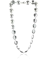 Zina Sterling Silver "Sahara Collection" Ripple Textured Disc Necklace