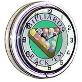 Billards, Rack Em, Neon Clock, Bright Double 18 inch Neon