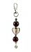 Key Chain / Purse Clip - K3 - Murano Style Glass ~ Purple Heart and Round Beads with Heart Charm