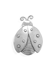 Lady Bug Pin or Pendant Designer Style Antiqued Sterling Silver