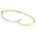 14K YG/WG 2 Tone Y Shaped Bangle w/ Safety Lock - 7