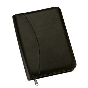 Royce Leather Zip Around Jr. Writing Padfolio - Black