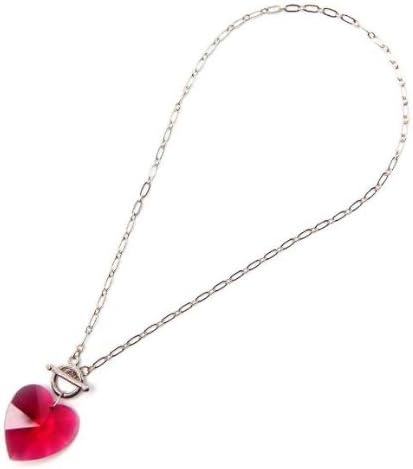 Swarovski Crystal Heart Shape Necklace/Heart Shape Necklace in Bordeaux - Heart Shape Necklace in Bordeaux