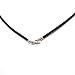 ELLITE Wide Alloy Black Rubber Cord Rope Necklace Chain(18-24 Inch) with Stainless Steel Lobster Clasp