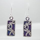 Sterling Silver and Patina Dragonfly Earrings, #9157