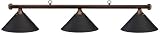 Cue and Case LP-CB110 Chocolate 3 Shade Light Bar with Black Silk Shades
