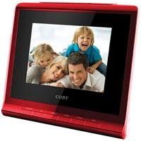 Coby 3.5-Inch Digital Photo Frame with Alarm Clock DP356RED (Red)