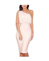 Spring Summer Nylon/Rayon/Spandex One Shoulder Fitted Bandage Dress/Bodycon Dress/Party Dress 