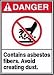 DANGER CONTAINS ASBESTOS FIBERS AVOID CREATING DUST (W/GRAPHIC) 14 x 10 Adhesive