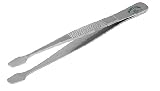 Grobet Forceps 4 1 2 Stamp Straight Round Spade Tip (Pack of 1)