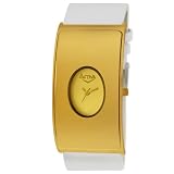 Activa Women's SL235-002 Gold-Tone White Leather Strap Watch