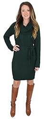 Acrylic/Knit Sweater Long Sleeves Cowl Neck Above the Knee  Dress