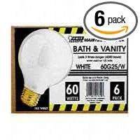Feit Electric 60G25 W MP-130 60-Watt G25 Globe Bulb, White, 6 Pack by Feit Electric