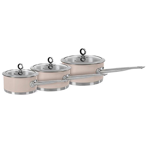 Buy Cheap Accents Stainless Steel 3 Piece Pan Set with Glass Lids 16 /
