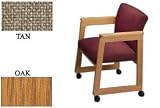 Flared Arm Chair Oak Tan With Casters. Package of 2