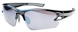 Hilton Bay TR60 Sunglasses Wrap Style UV400 Lens for Baseball, Softball, Cycling, Golf, Kayaking and All Active Sports (Black)