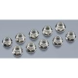 Serrated Flange Lock Nut M4, Slvr (10): BLZ by hpi-racing