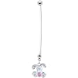Stainless Steel Holiday Easter Bunny Pregnant Belly Ring