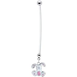 Stainless Steel Holiday Easter Bunny Pregnant Belly Ring