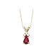 14K Yellow/White Gold 0.05 ct. Diamond and 3/8 ct. Teardrop Shaped Ruby Pendant with Chain