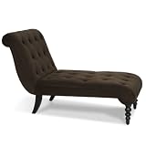 Avenue Six 200012 Curves Tufted Chaise Lounge - Chocolate