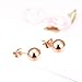Paialco Women's Rose Gold Plated Simple Cute Ball Stud Earring