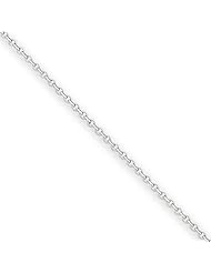 14k White 20in Gold .8mm Solid Polished Cable Necklace Chain. Metal Wt- 1.42g