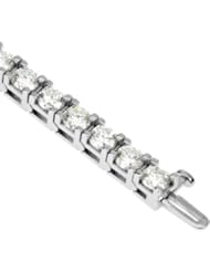 18K White-Gold 9 Ct Tw & 10 Ct Tw Diamond Tennis Bracelet 7 1/4 by US Gems
