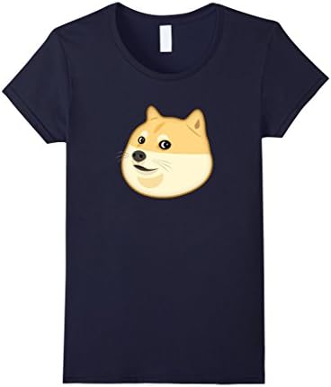 Women's Funny Doge T-Shirt - Doge Shirt - Doge T Shirt - Doge Face - Doge Emoji Small Navy