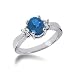 14k White Gold 3-stone Sapphire & Diamond Ring
