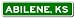 ABILENE, KANSAS City Limit Sign - Aluminum - 9 x 36 inches