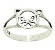 Ladies 925 Sterling Silver Kitty Cat Ring - Cute Kitten