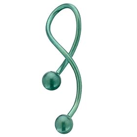 Green Titanium Super Spiral Twister Belly Button Ring