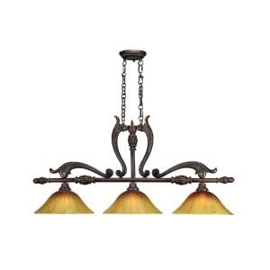 Crystorama Yorktown 9319-ES Large Round (23H x 46W) Pool Table 3 Light 300w Pendant in...